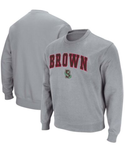 Мужской свитшот Colosseum Heather Gray Brown Bears Arch Logo Tackle Twill Pullover
