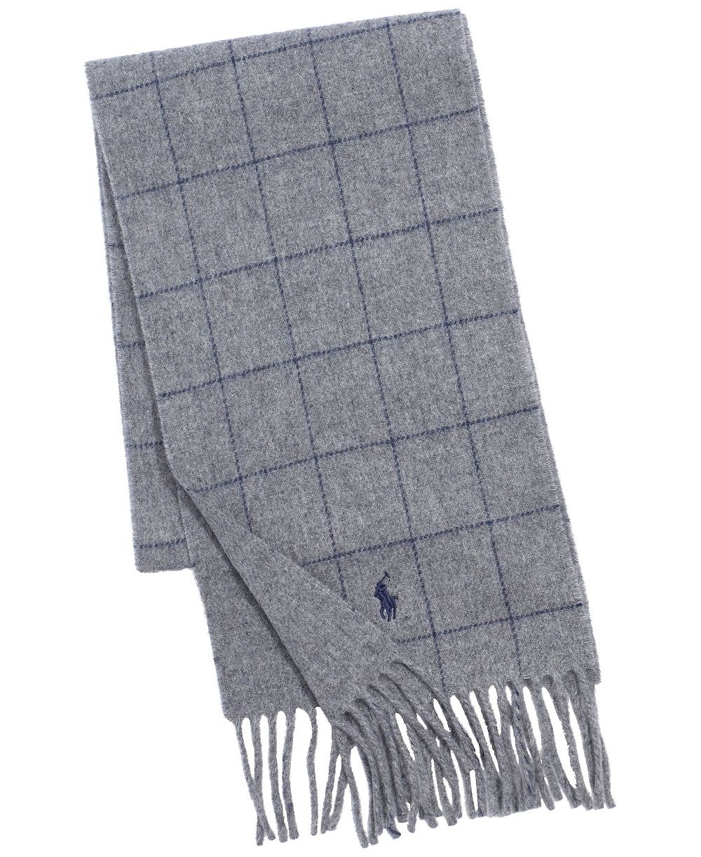 Polo Ralph Lauren Men's Wool Blend Reversible Windowpane Scarf