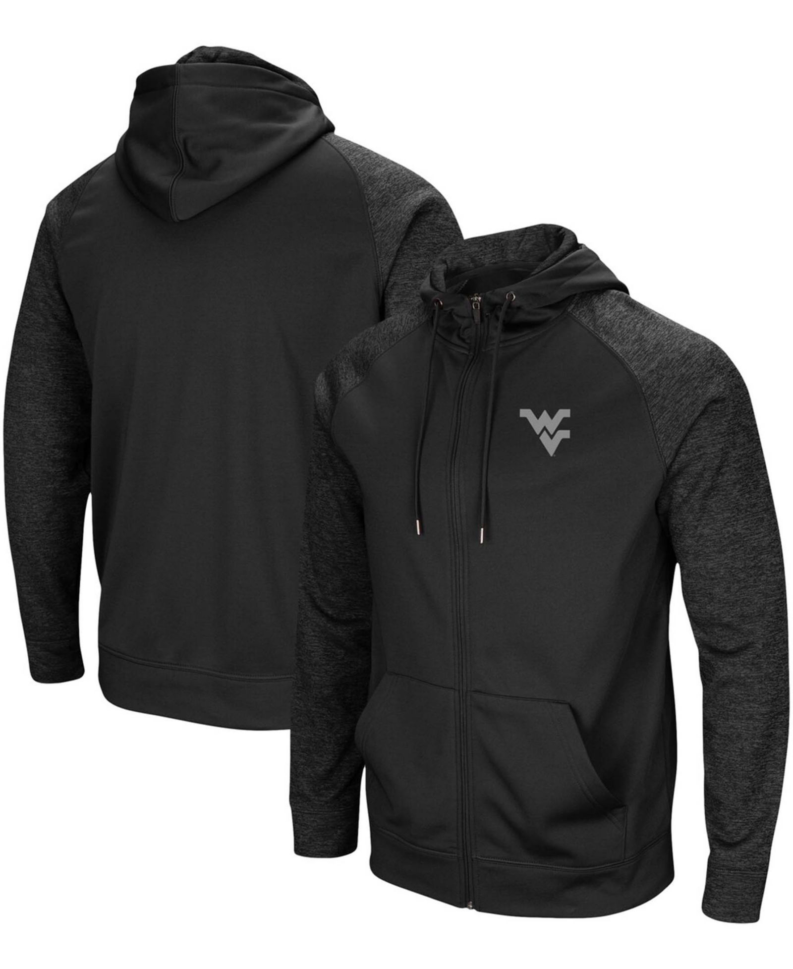 Мужская толстовка-зипка Colosseum West Virginia Mountaineers Blackout 3.0 Tonal Raglan Full-Zip Hoodie Black