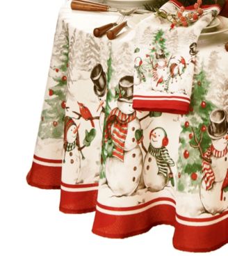 Круглая скатерть Snowman Winterland Holiday Snowflake 70"