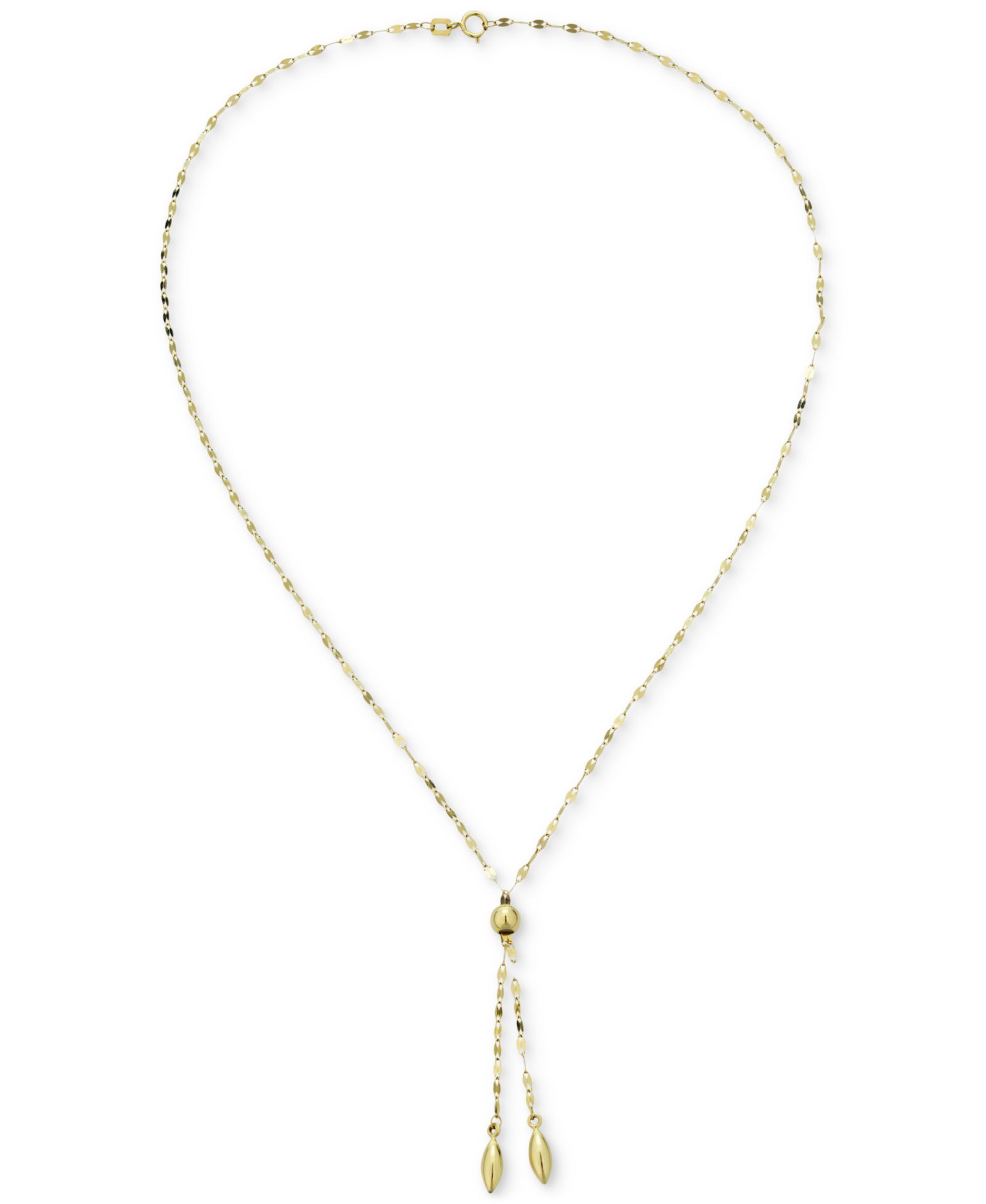 Колье-лариат Macy's Double Bead Adjustable, 18", 10k Gold