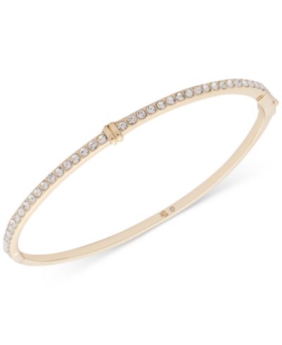Lauren Ralph Lauren Gold-Tone Pavé Thin Bangle Bracelet