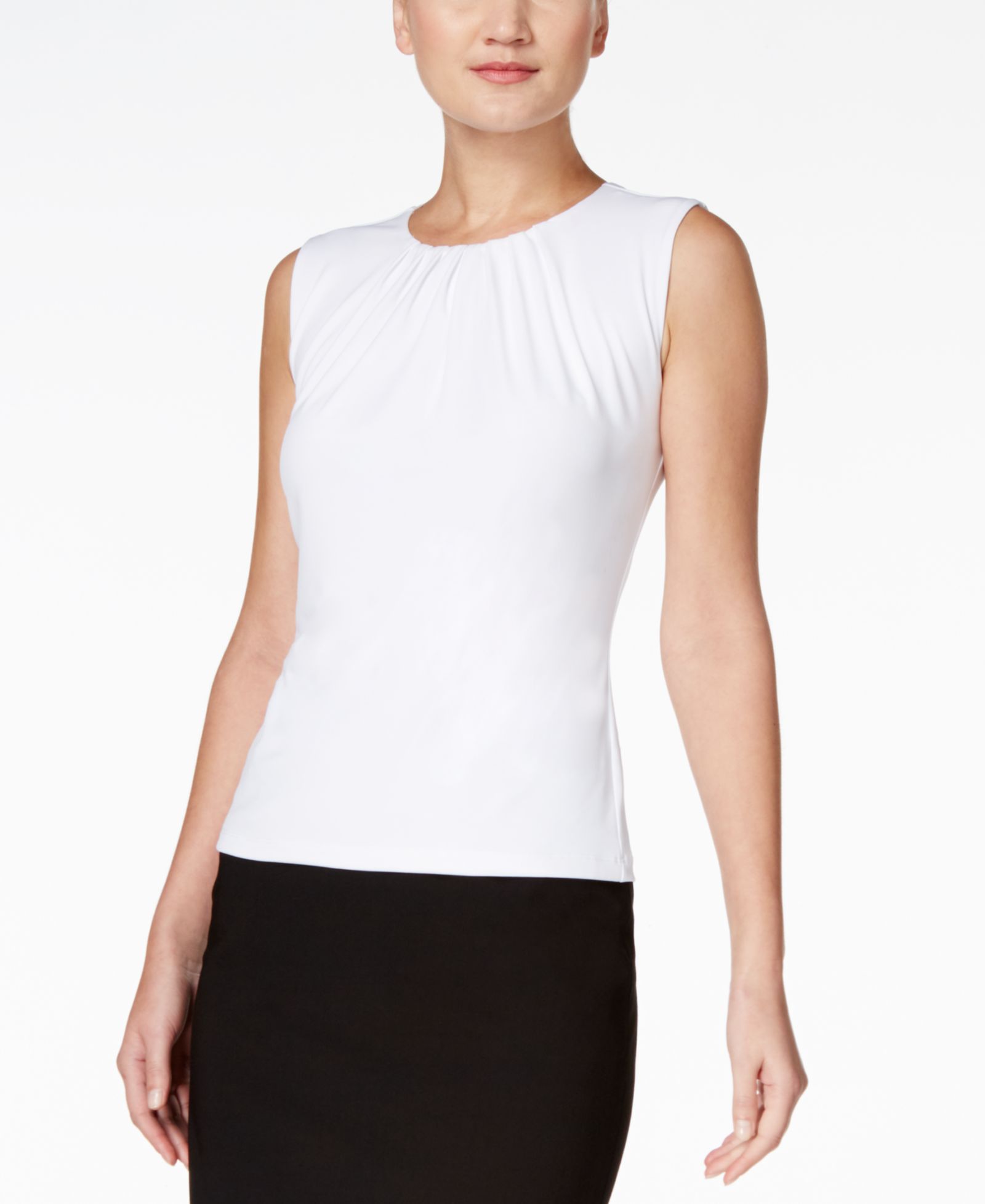 Топ Calvin Klein Pleat Neck Sleeveless