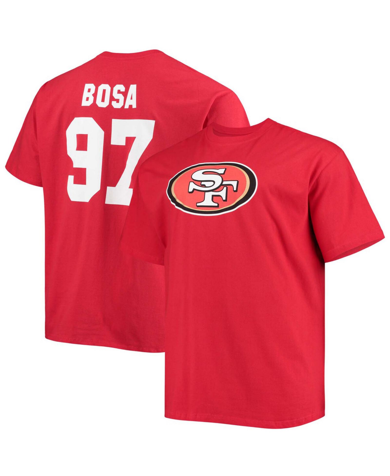 Мужская футболка Fanatics Nick Bosa San Francisco 49Ers, красный цвет