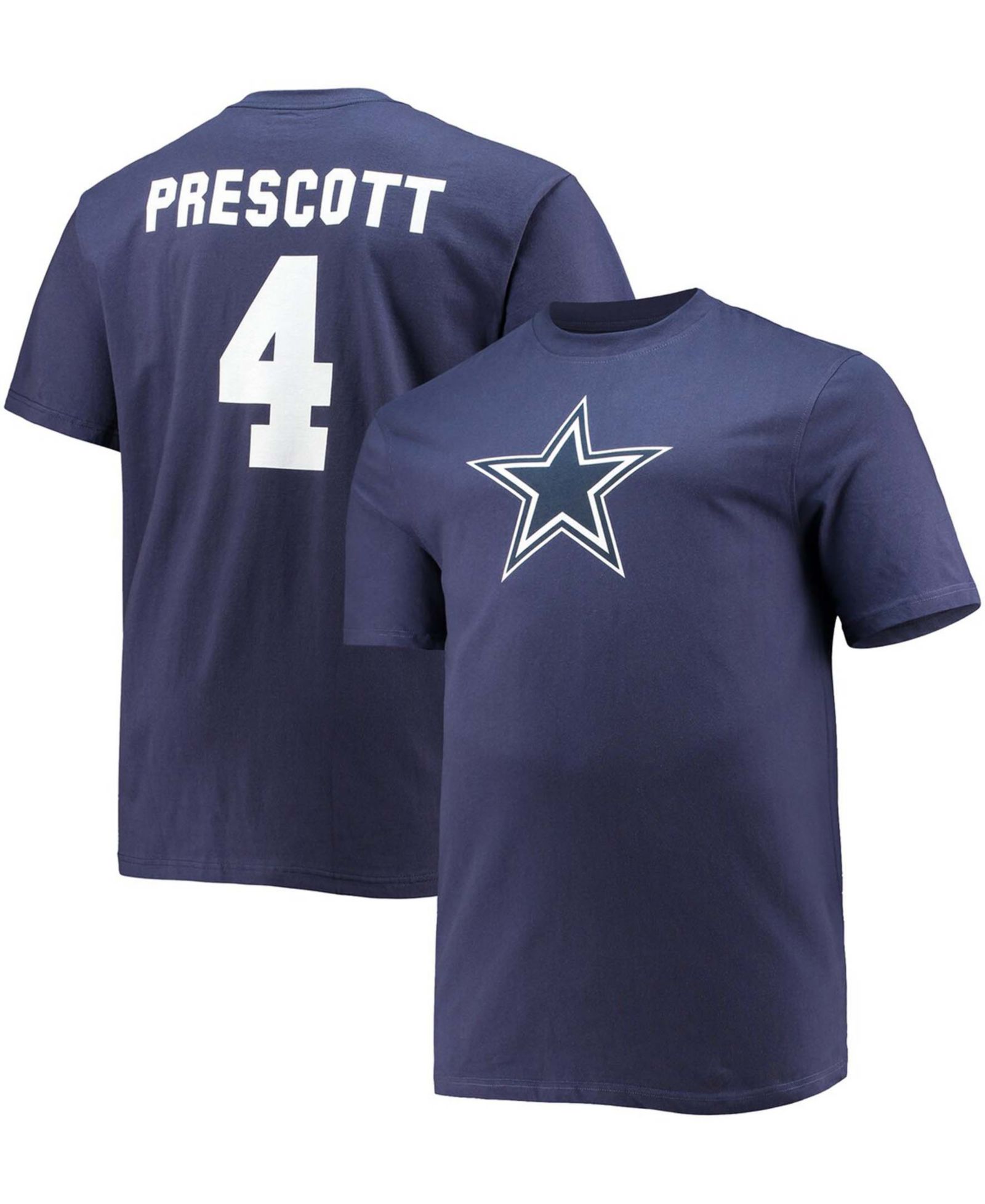 Fanatics Мужская футболка Dak Prescott Dallas Cowboys Navy, Big and Tall