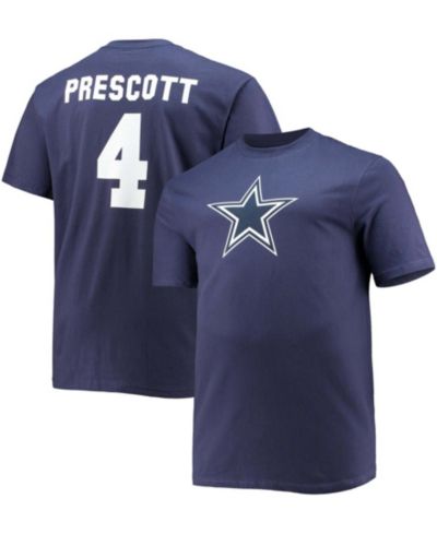 Men's Big and Tall Dak Prescott Navy Dallas Cowboys Player Name & Number T-shirt