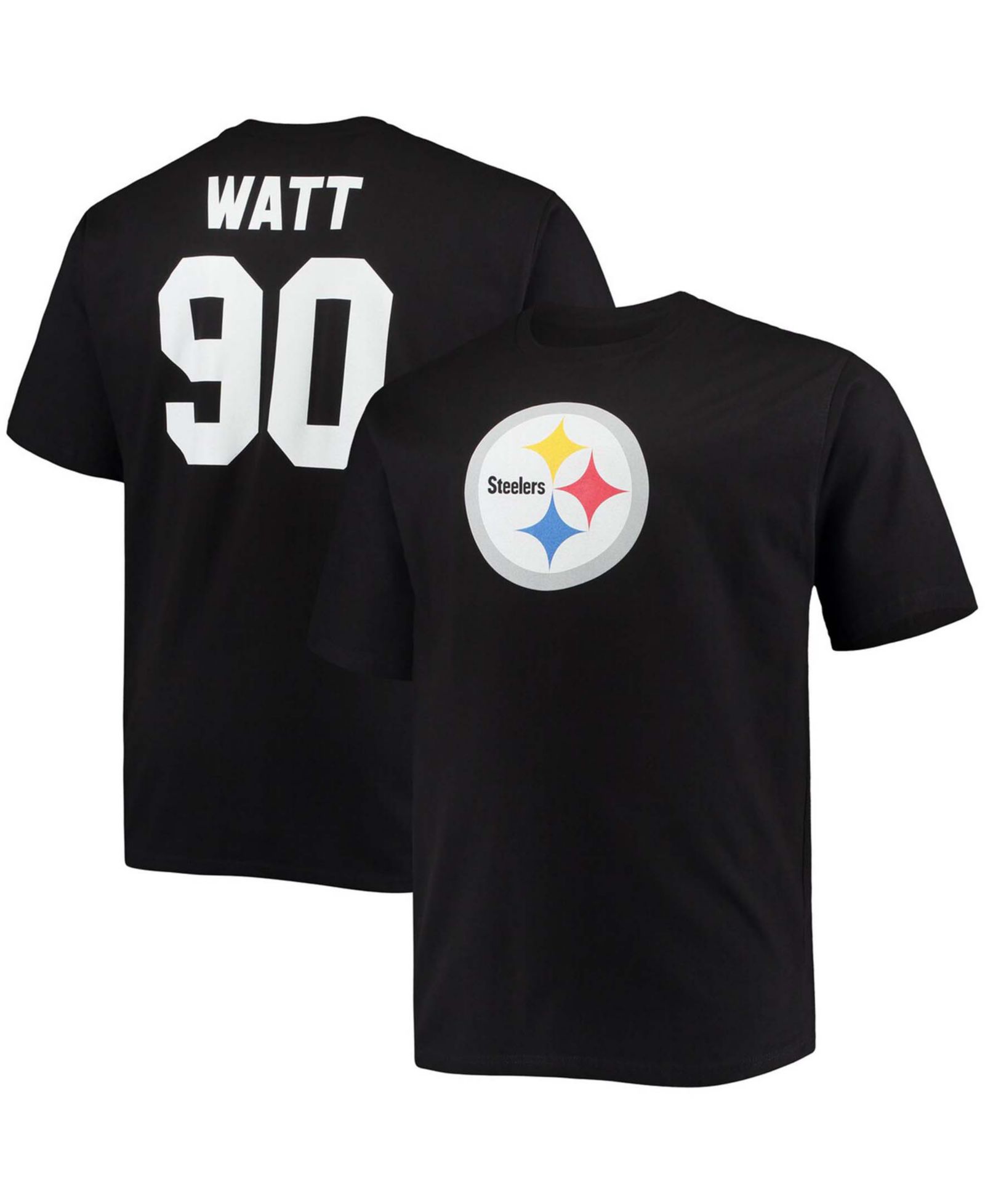 Мужская футболка Fanatics Big and Tall T.J. Watt Black Pittsburgh Steelers