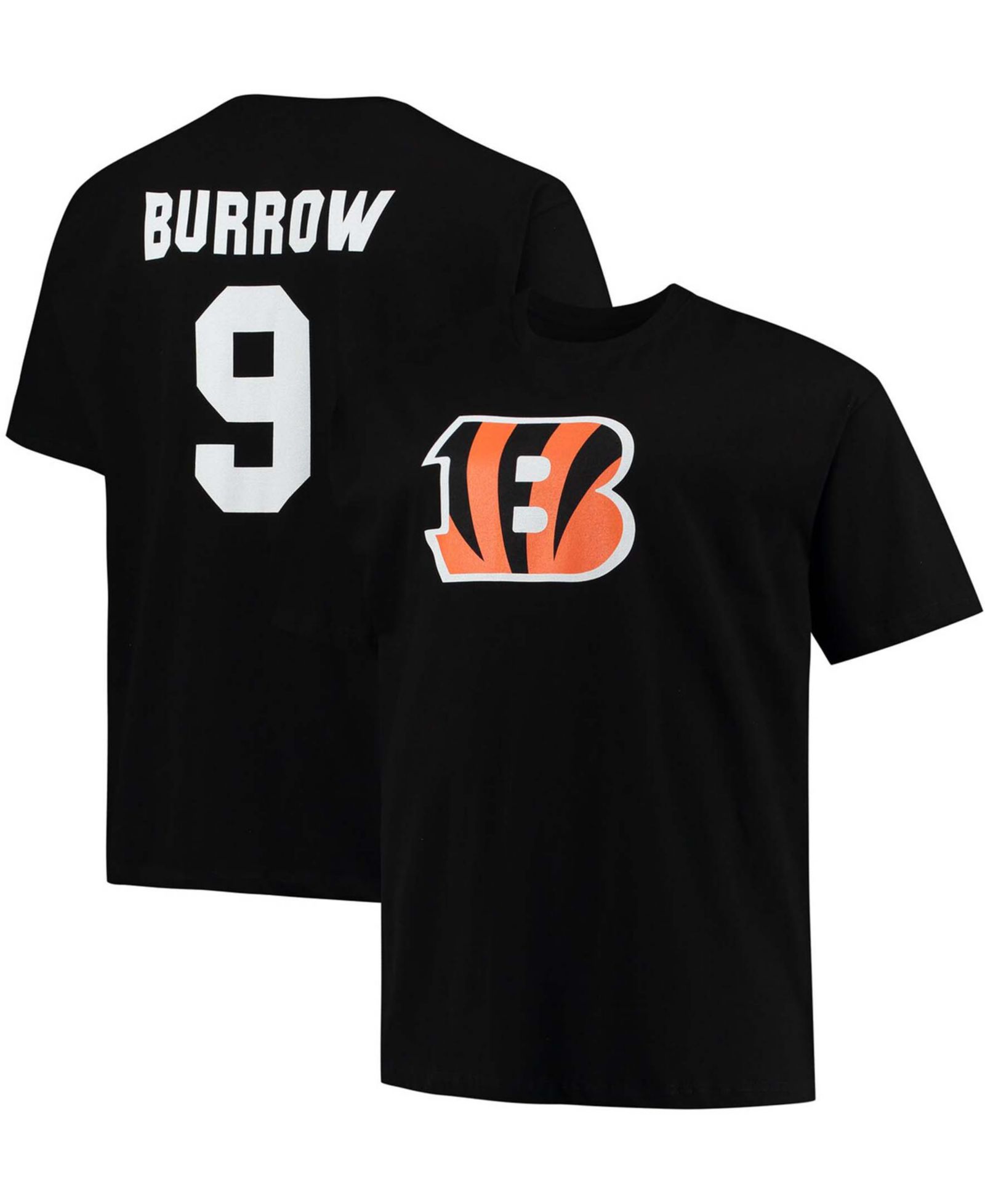 Men's Big and Tall Joe Burrow Black Cincinnati Bengals Player Name & Number T-shirt