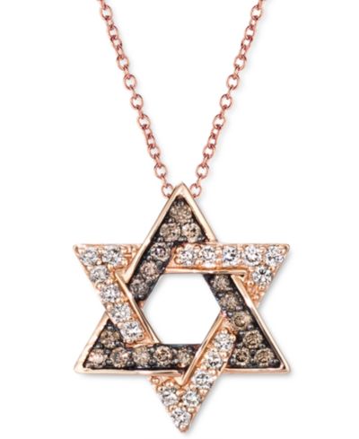 Подвеска Le Vian® Star of David с шоколадными и нюдовыми бриллиантами в 14k Rose Gold