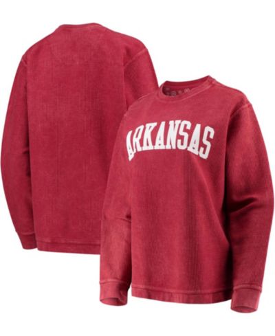 Женский свитшот Pressbox Cardinal Arkansas Razorbacks Comfy Cord Vintage-Like Wash Basic Arch Pullover