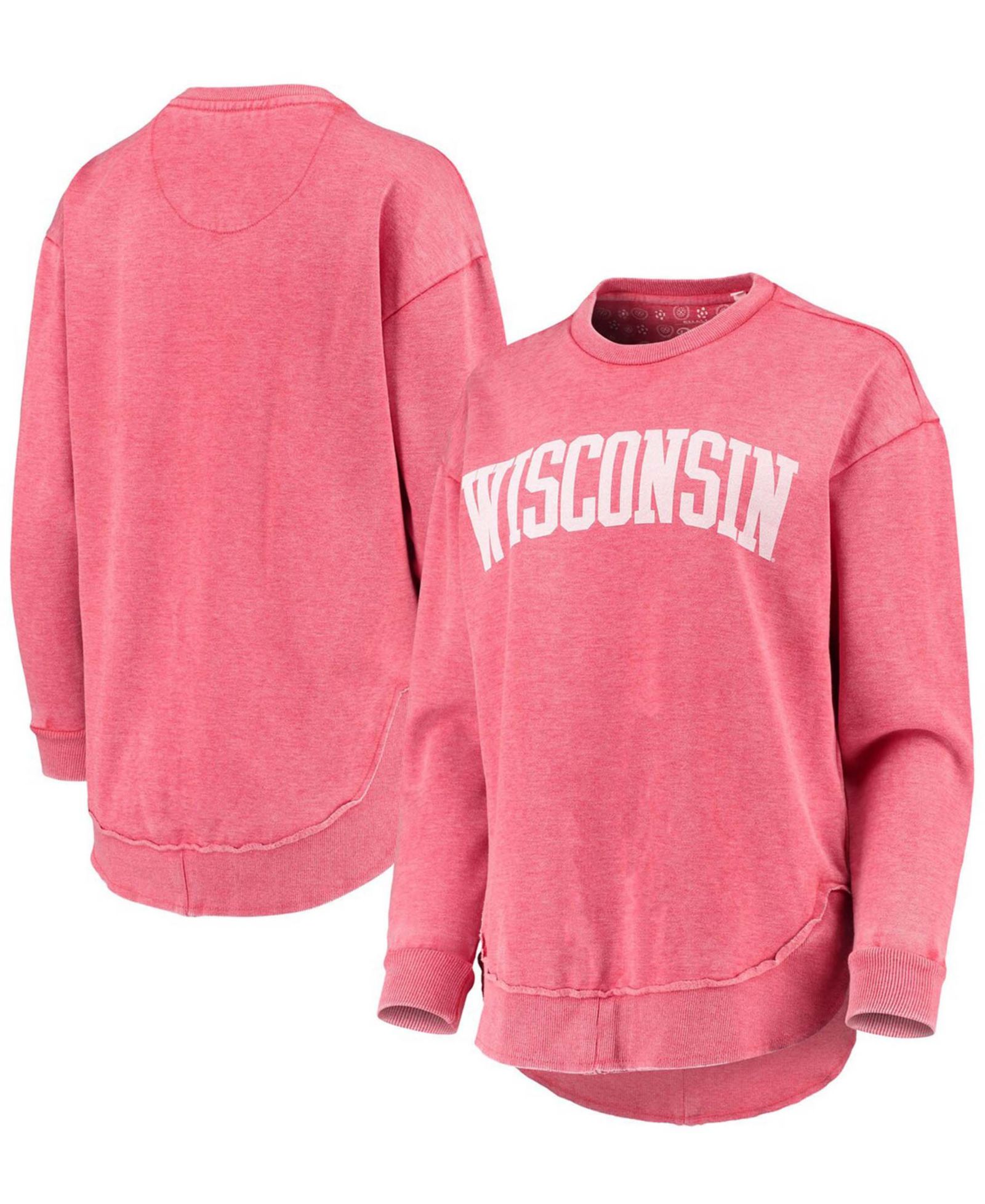 Женская толстовка Pressbox Red Wisconsin Badgers Vintage-Like Wash Pullover
