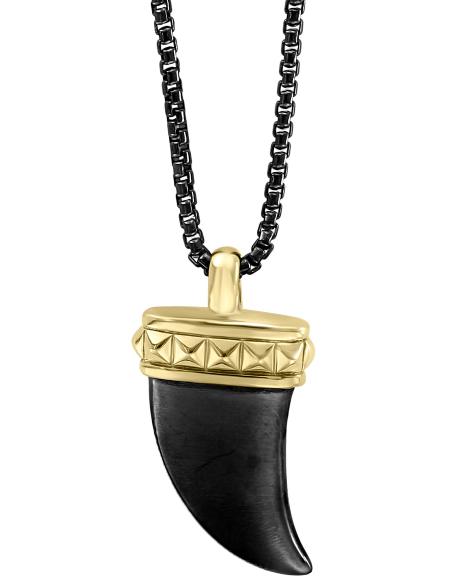 EFFY® Мужской кулон Claw 22" из черного родия и позолоченного стерлингового серебра 18k Gold-Plated