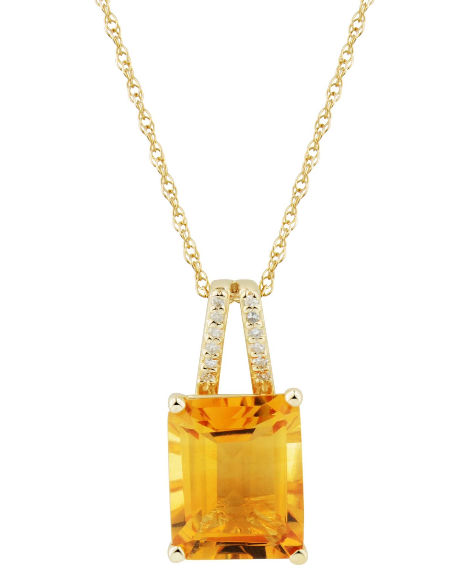 Citrine (3 ct. t.w.) & Diamond Accent 18" Pendant Necklace in 14k Gold (Also available in Garnet and Amethyst)