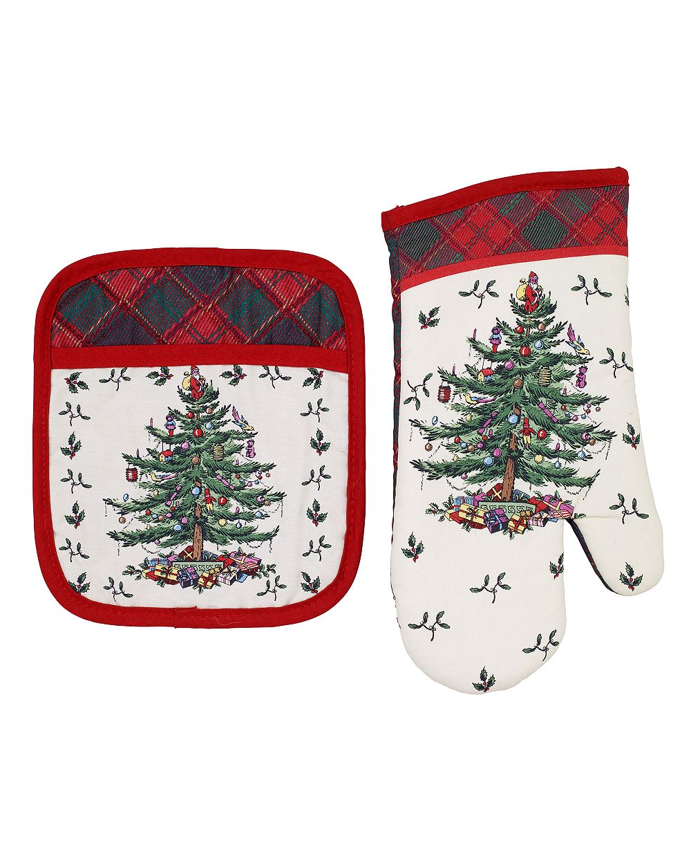Набор подставок и прихваток Spode Christmas Tree Tartan