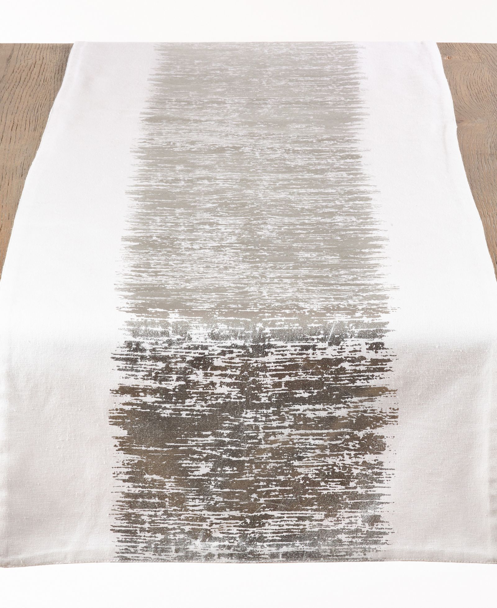 Saro Lifestyle Table Runner with Metallic Banded Design, 108" x 16"