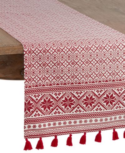 Saro Lifestyle дорожка для стола с рождественским узором, 54" x 16"