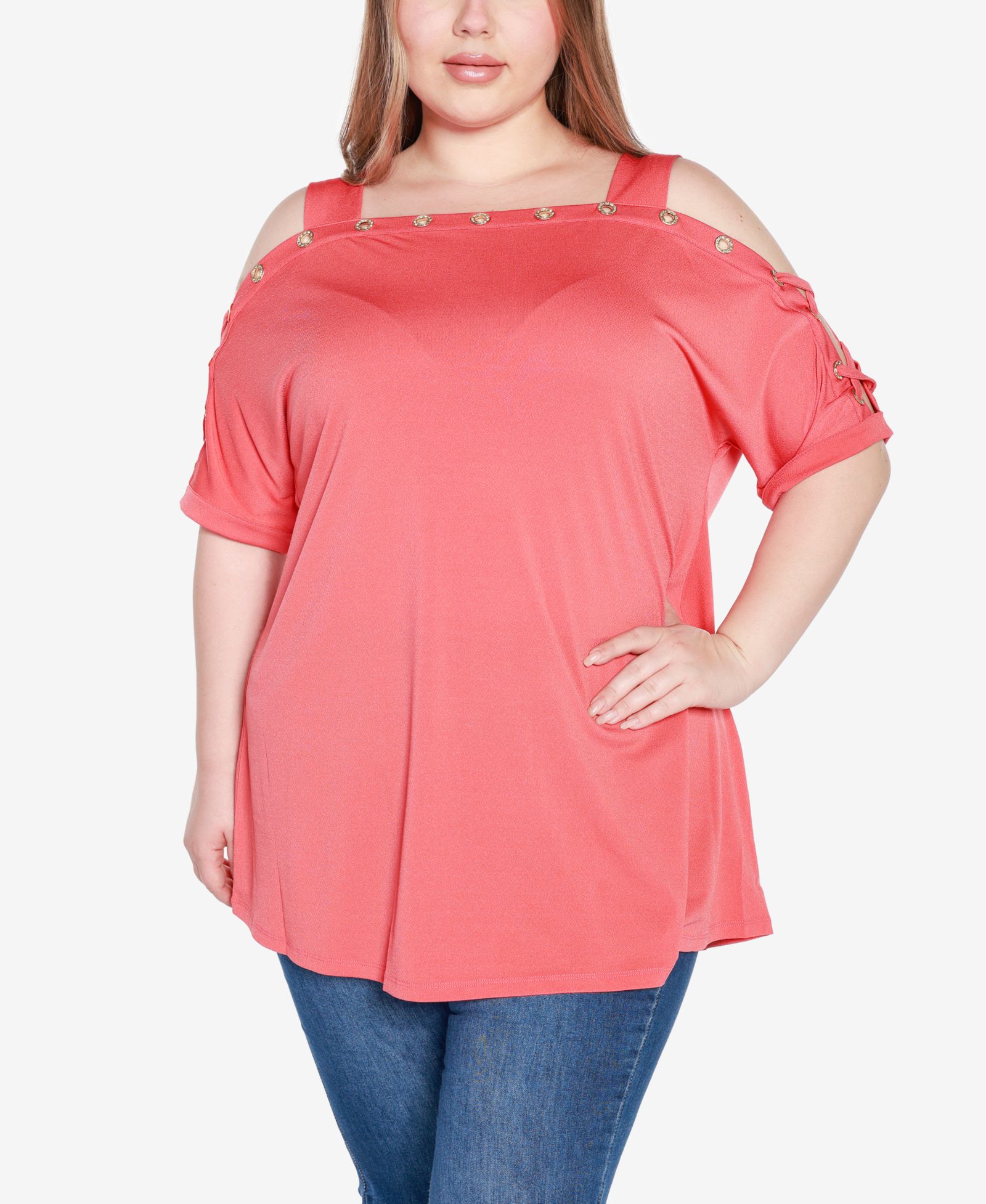 Belldini Plus Size топ с открытыми плечами
