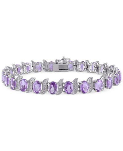 Aquamarine (9-5/8 ct. t.w.) & Diamond Accent S Link Bracelet in Sterling Silver