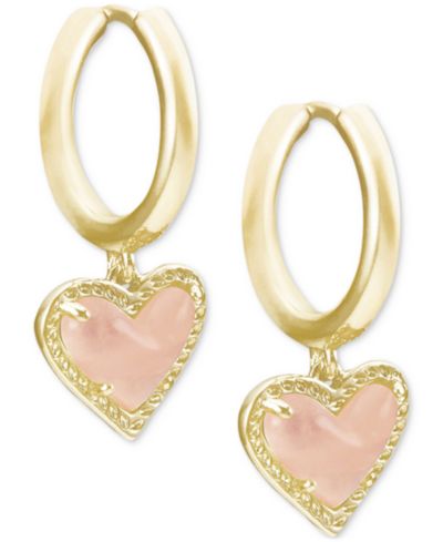 Kendra Scott Pavé & Colored Heart Charm Huggie Hoop Earrings
