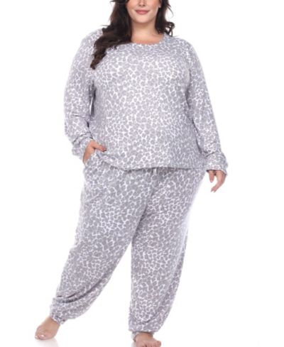 White Mark Комплект для отдыха с леопардовым принтом Plus Size, 2 предмета