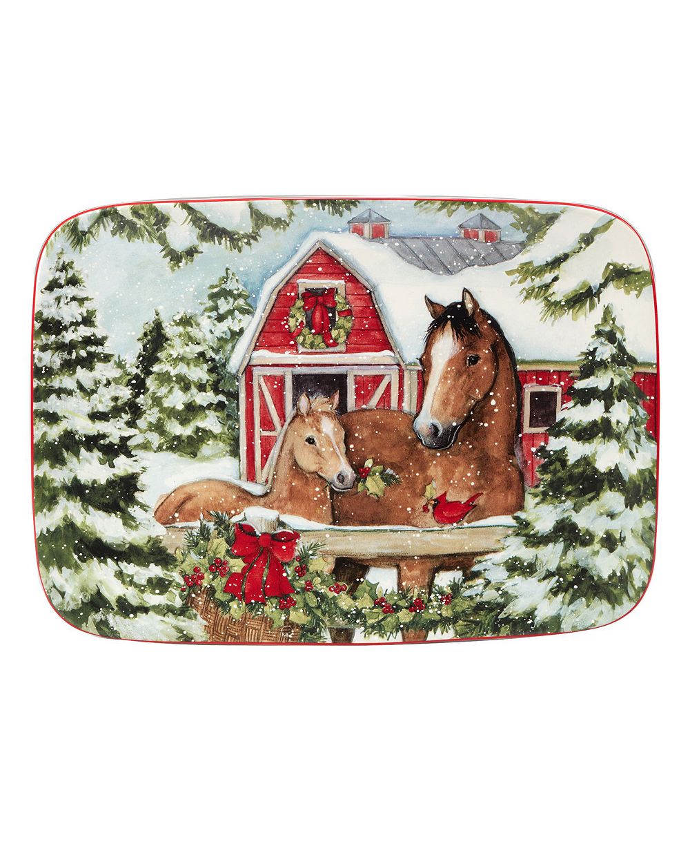 Homestead Christmas прямоугольное блюдо, 14" x 10"