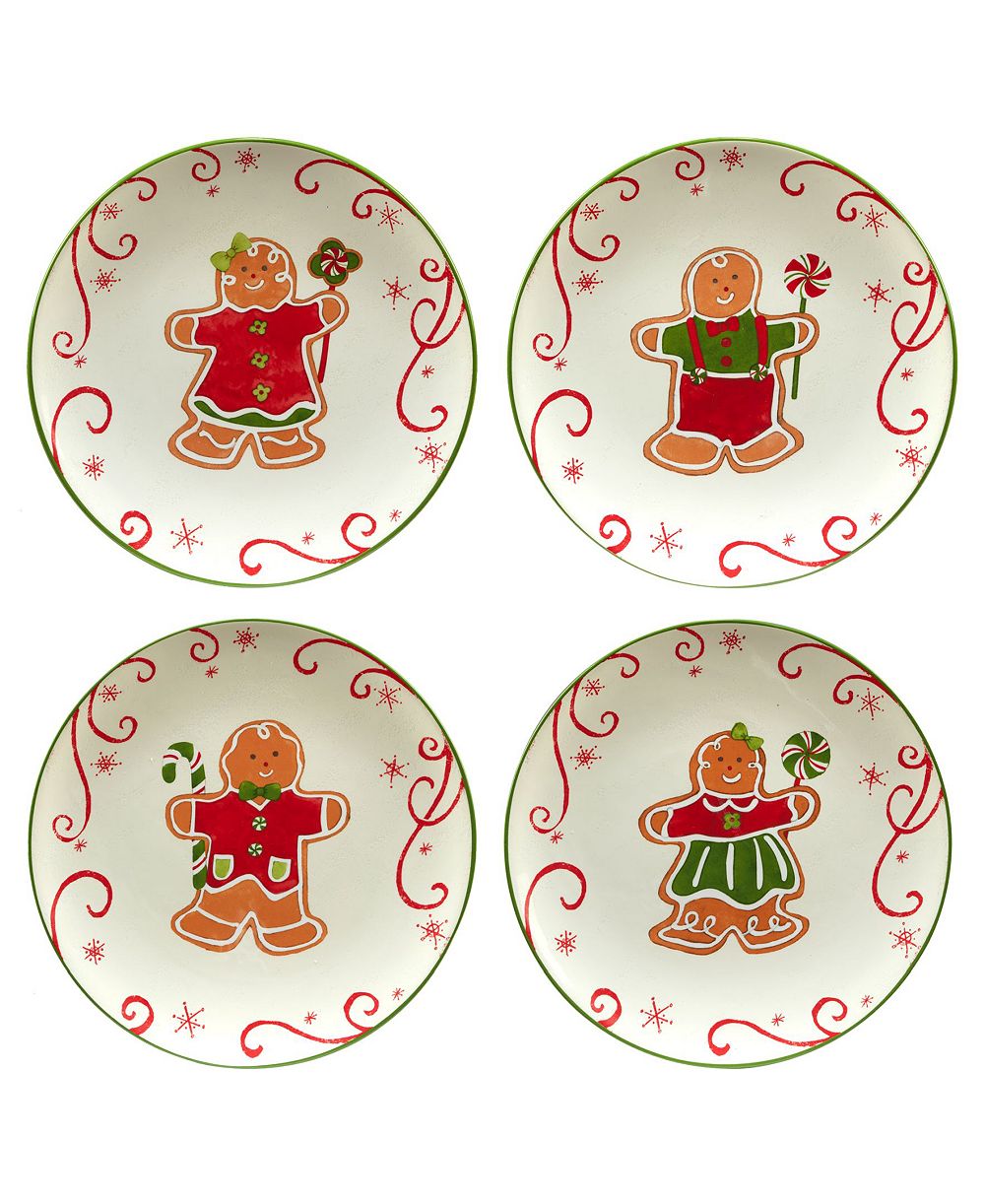Holiday Magic набор из 4 десертных тарелок Gingerbread
