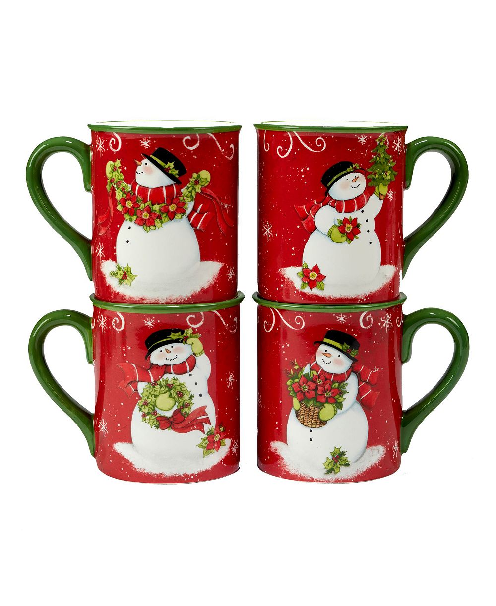 Holiday Magic Snowman 4 Piece Mug Set