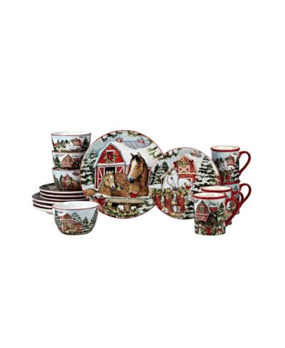 Homestead Christmas 16 Pc. Dinnerware Set, Service for 4