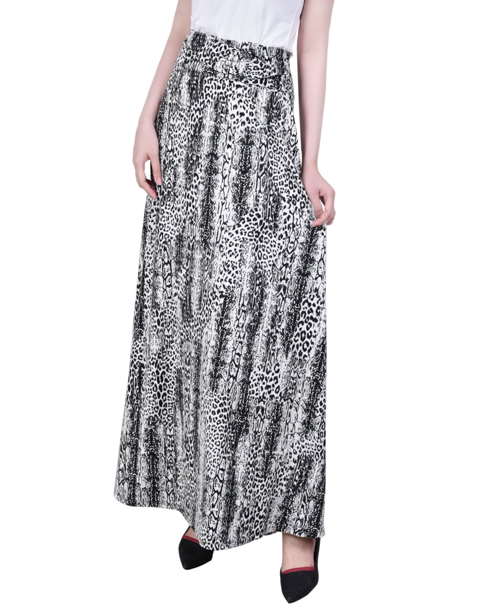 NY Collection юбка макси A-силуэта с поясом-обманкой Ring Faux Belt