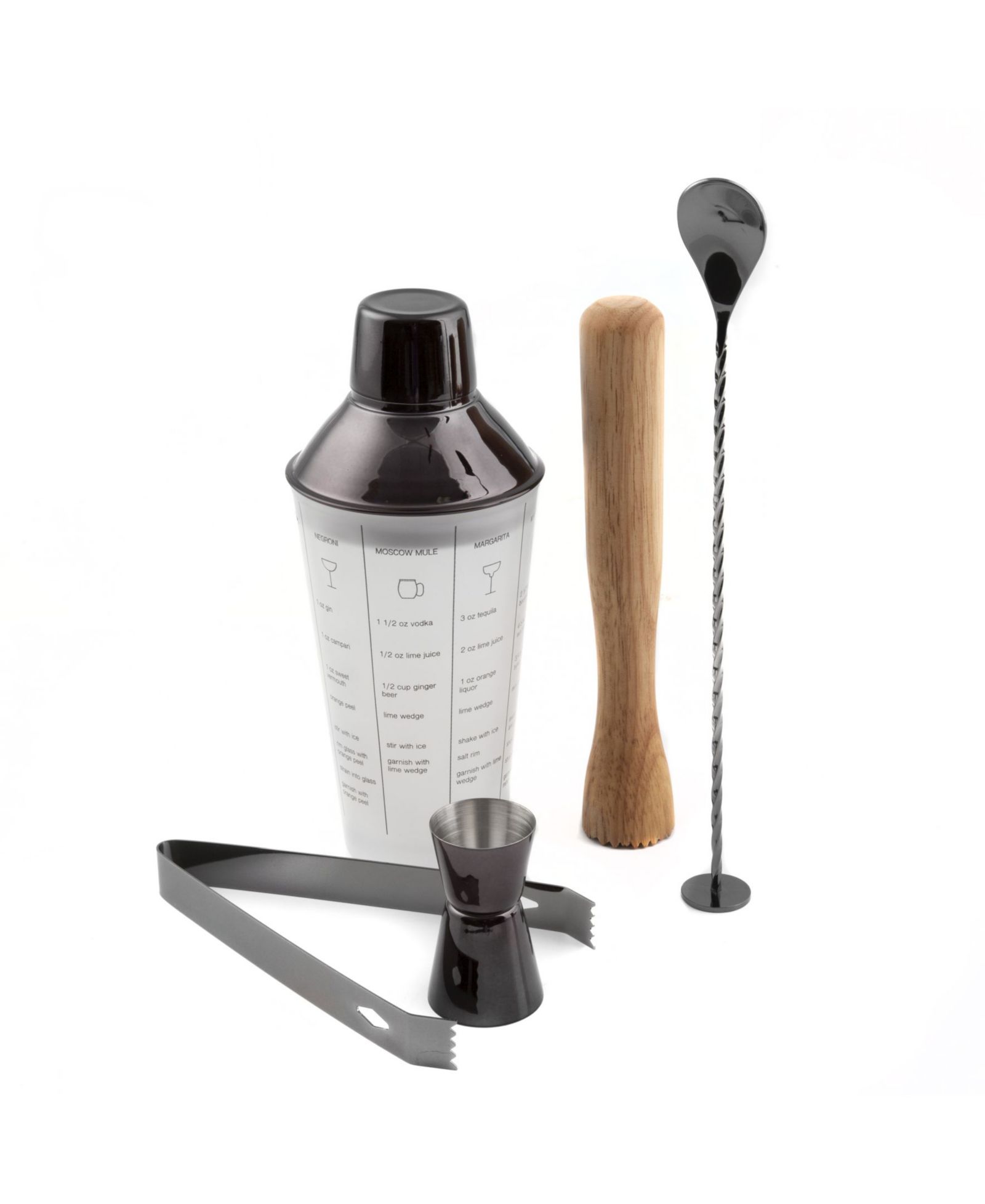 Thirstystone by Cambridge Набор для миксологии Recipe Shaker and Tools, 5 предметов