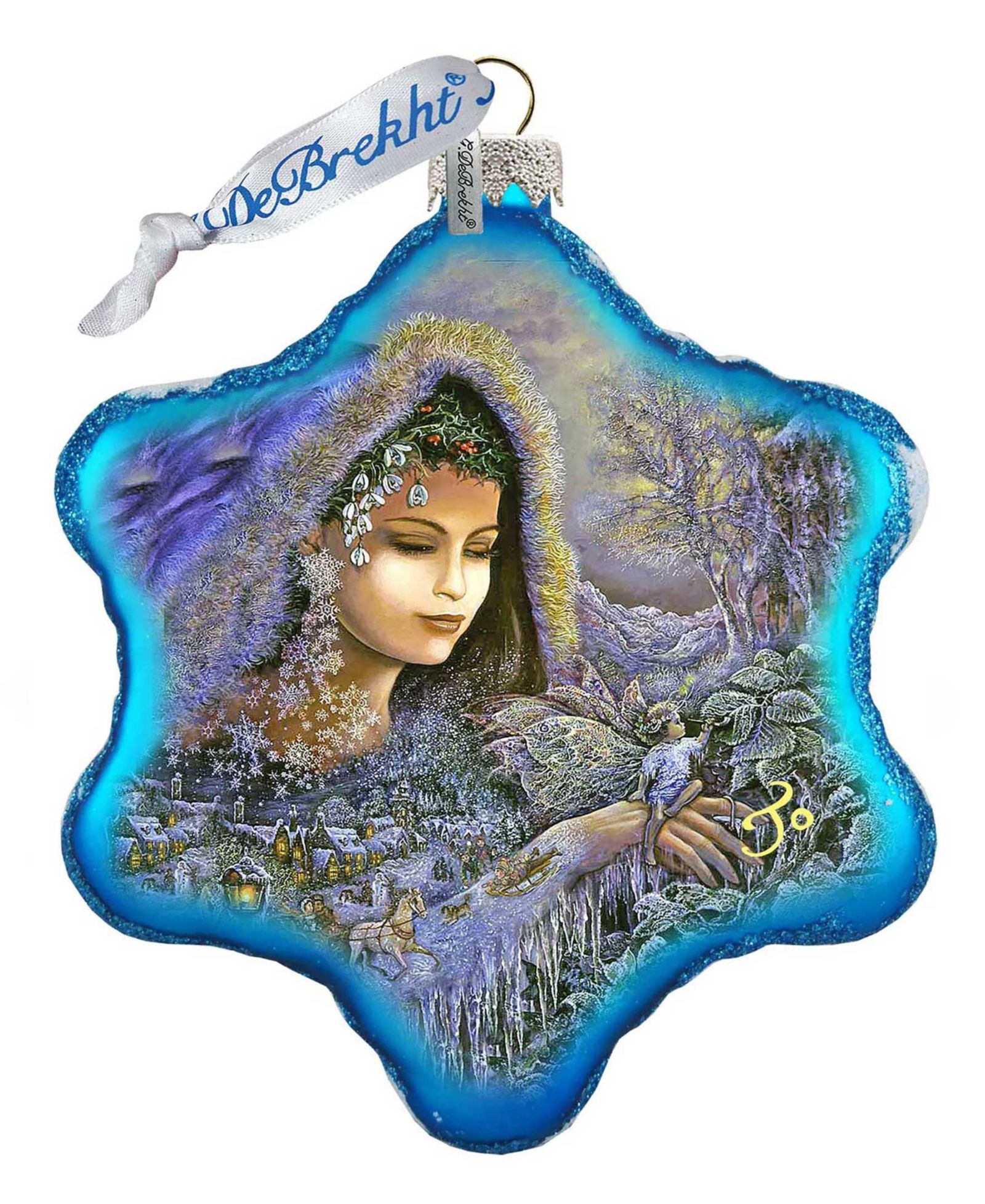 Стеклянное украшение G.DeBrekht Winter Goddess Glass Ornament Holiday Splendor