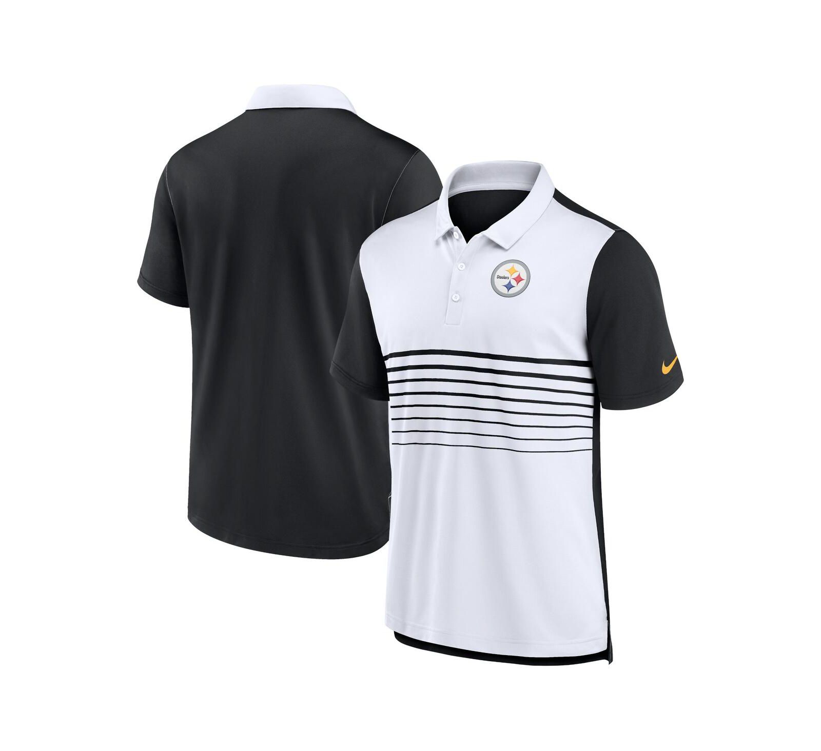 Nike Мужской Black, White Pittsburgh Steelers Fashion Performance Polo Shirt