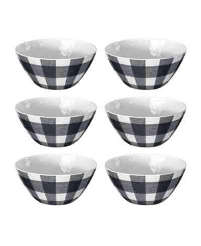 Abode Homewares винтажные миски из меламина в черно-белую клетку Buffalo Check, комплект из 6 шт.