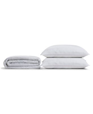 Ella Jayne Overstuffed Plush Allergy Resistant Gel Filled Side/Back Sleeper Pillow & Mattress Protector Set, King