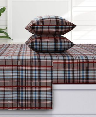 Комплект постельного белья Azores Home Brentwood Plaid Extra Deep Pocket Flannel 4-Pc. Sheet Set, Full