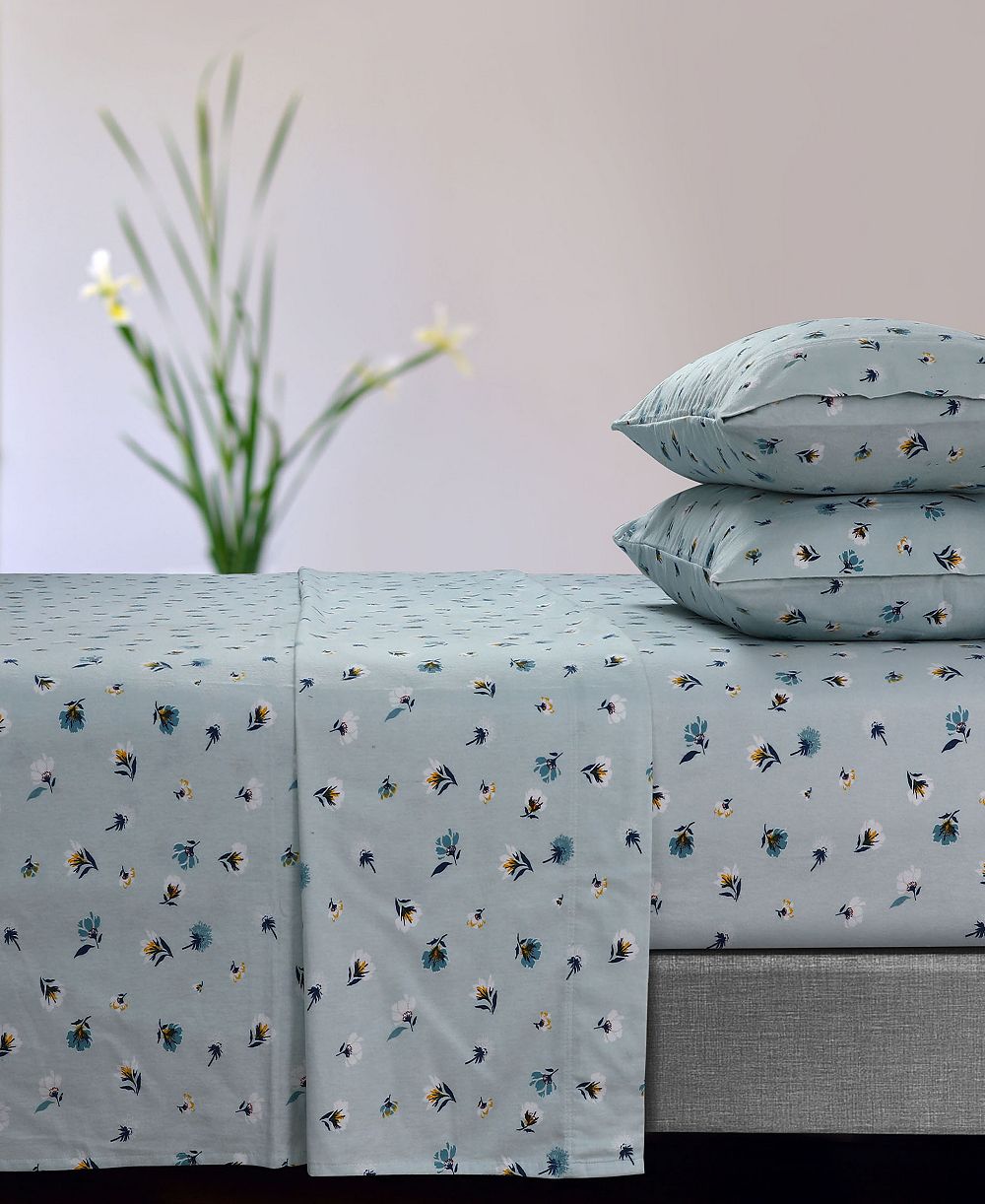 Постельный комплект Tribeca Living Floryn Flannel Extra Deep Pocket 4 Piece Set, California King