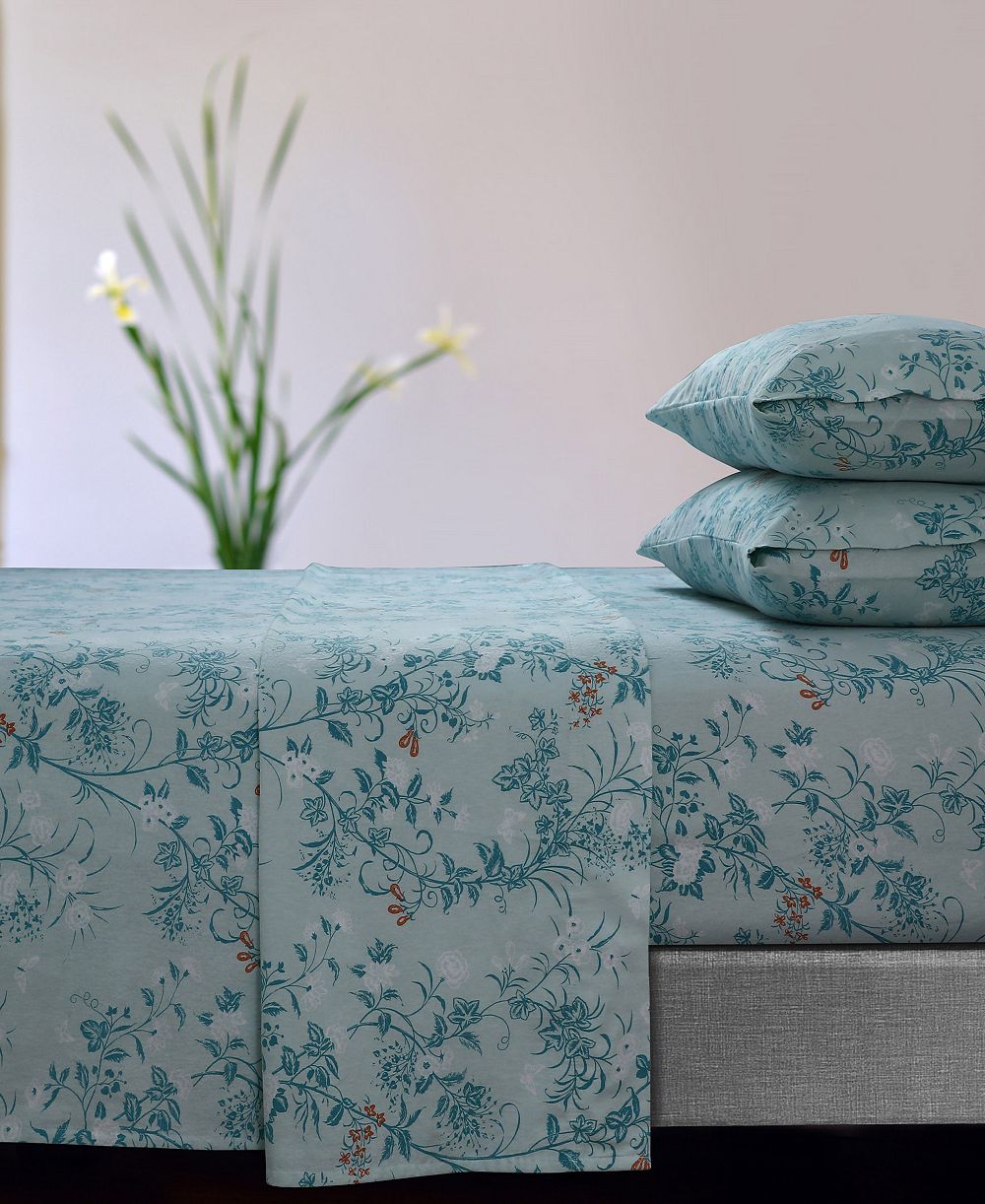 Tribeca Living Katy Floral Flannel Extra Deep Pocket 3 Piece Sheet Set, Twin XL