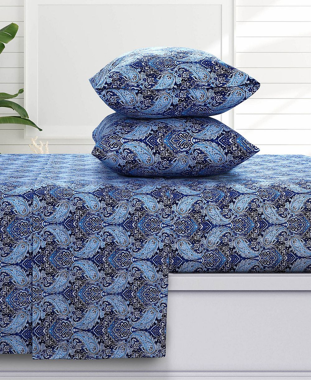 Azores Home Sofi Paisley Extra Deep Pocket Flannel 4-Pc. Sheet Set, King