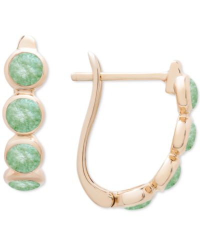 Серьги-кольца с ониксом и позолотой 14k на серебре стерлингов