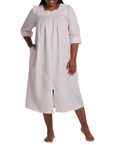 Женский длинный халат Miss Elaine Plus Size из сирсала с застежкой-молнией