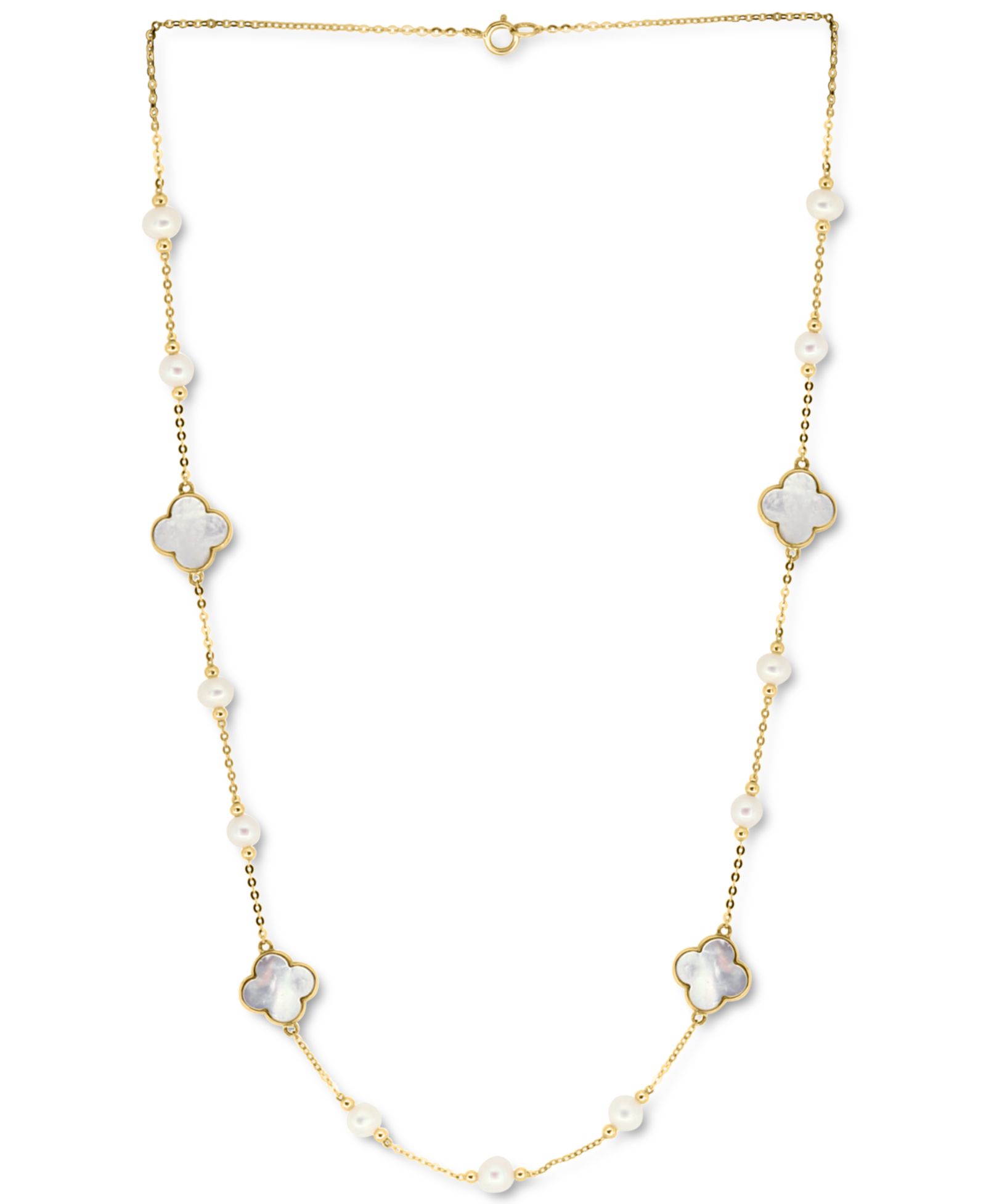 Ожерелье EFFY® Mother-of-Pearl & Freshwater Pearl (4-1/2mm) 18" в 14k Gold