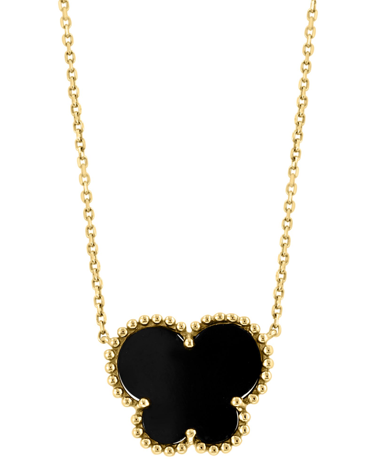 Подвеска EFFY® Onyx Butterfly Silhouette 18" в 14k Gold