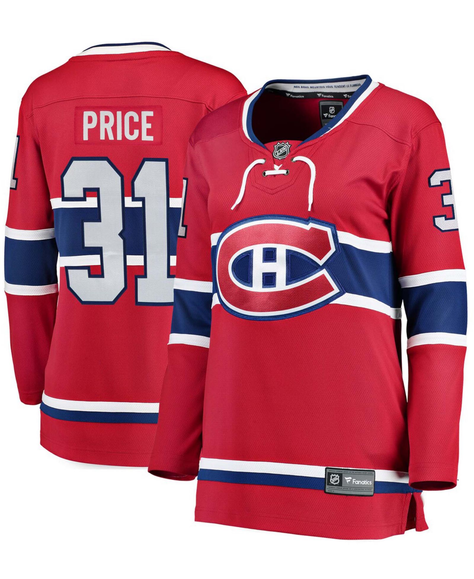 Женская джерси Fanatics Carey Price Red Montreal Canadiens Home Breakaway Player