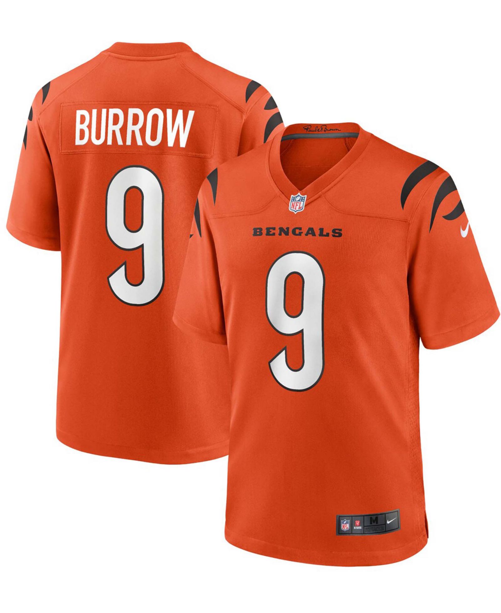 Джерси Nike Men's Joe Burrow Orange Cincinnati Bengals Alternate Game