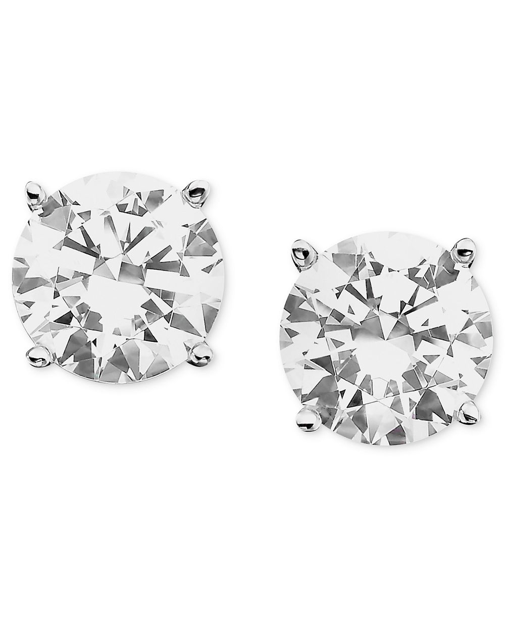 Серьги-гвоздики с бесцветным бриллиантом Certified Colorless Diamond в белом золоте 18k (3/4 ct. t.w.)