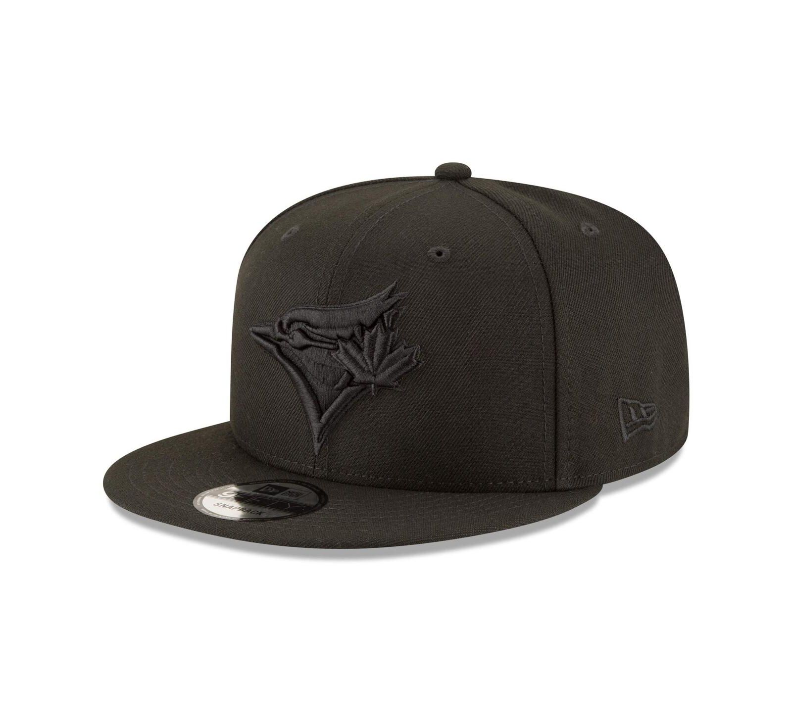 Men's Toronto Blue Jays New Era Black on Black 9FIFTY Team Snapback Adjustable Hat - Black