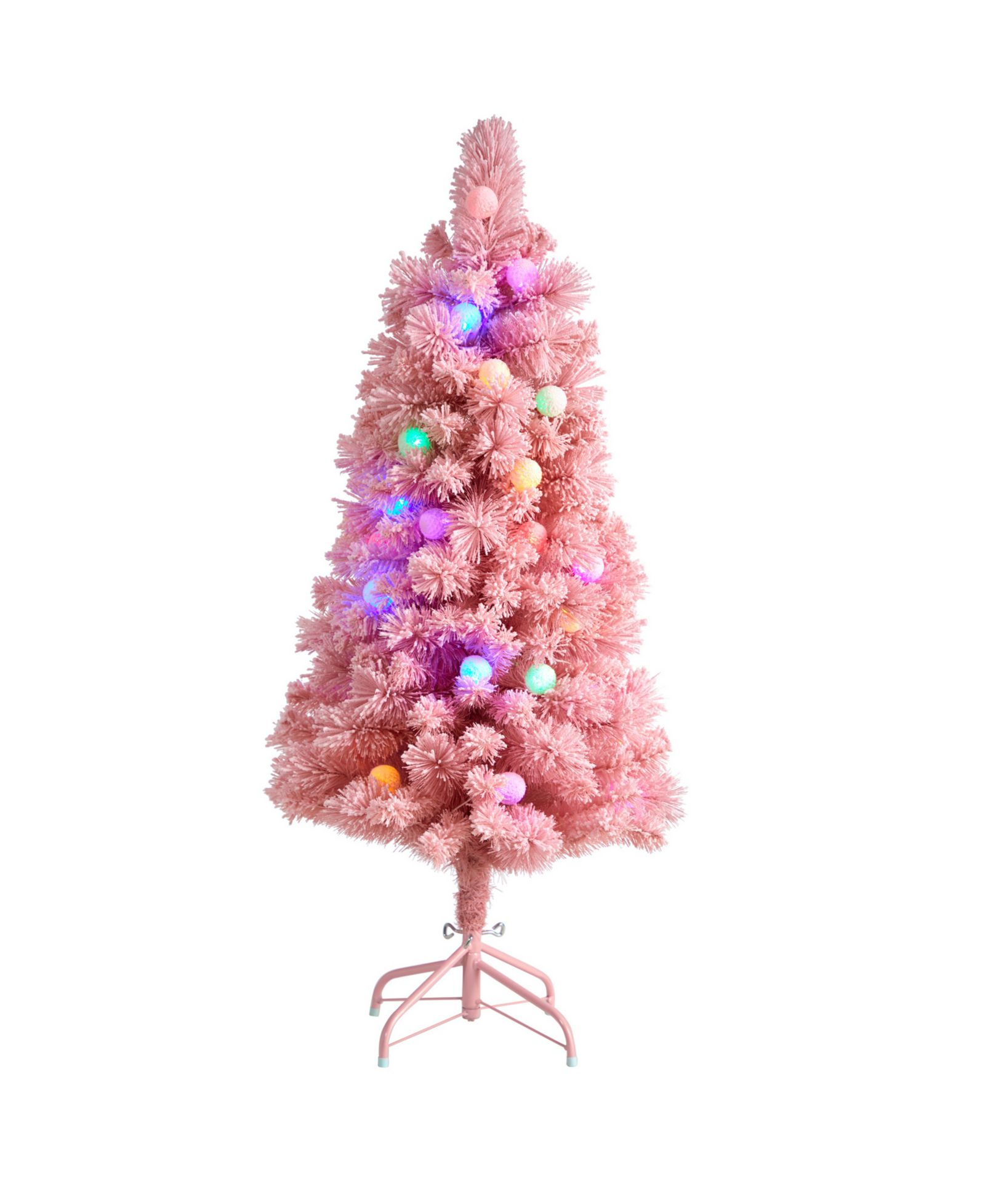 Holiday Frosted Cashmere Artificial Christmas Tree с 30 Jumbo Globe LED Lights, 4'