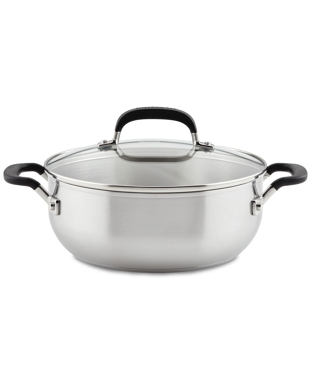 Кастрюля KitchenAid Stainless Steel 4 Quart с крышкой