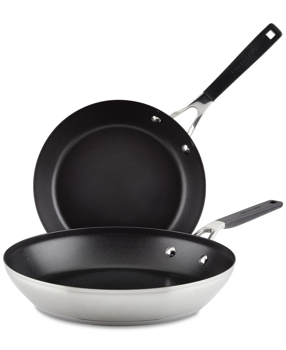 KitchenAid набор из 2 антипригарных индукционных сковородок из нержавеющей стали