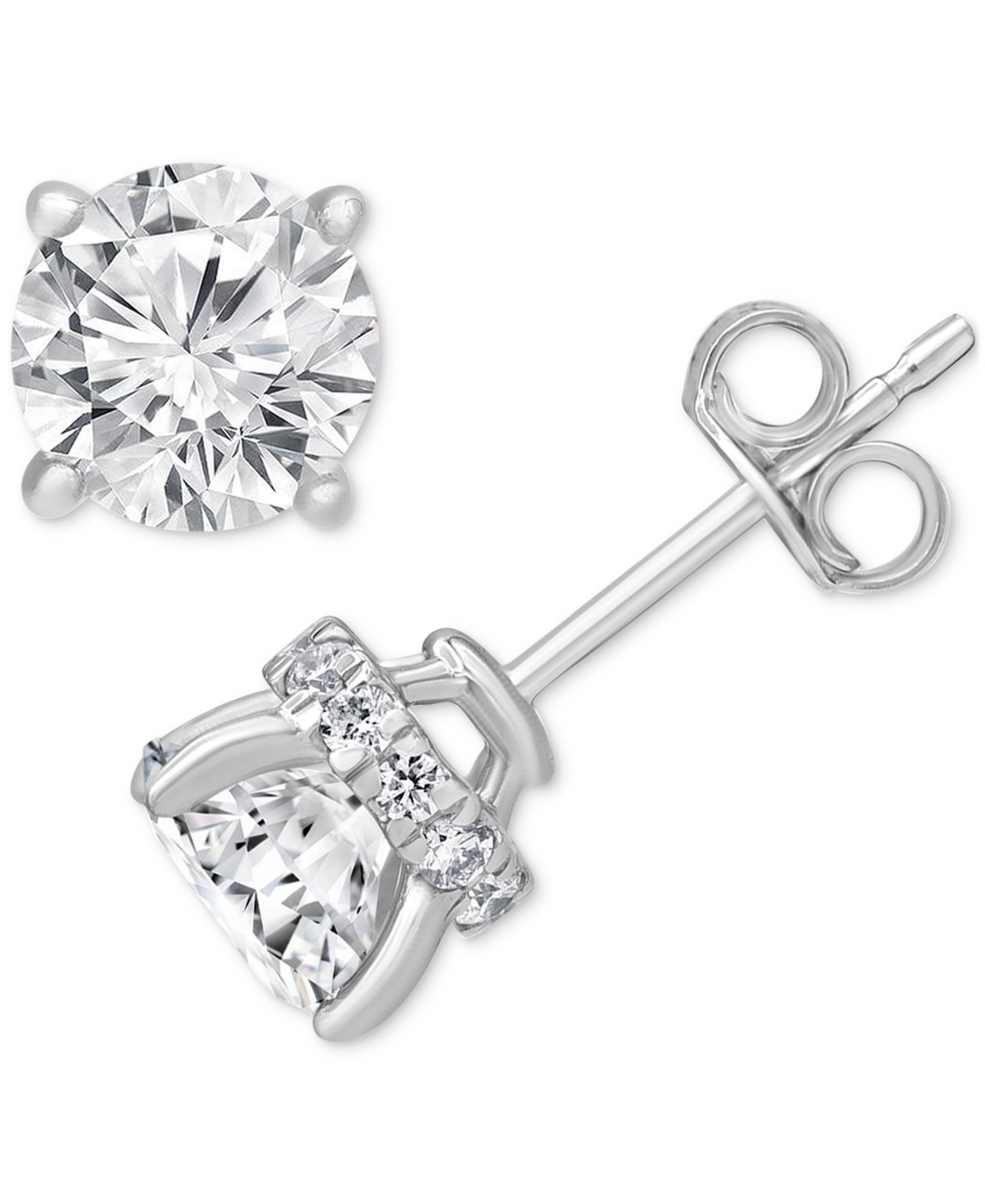 Certified Lab Grown Diamond Halo Stud Earrings (2-1/2 ct. t.w.) in 14k Gold
